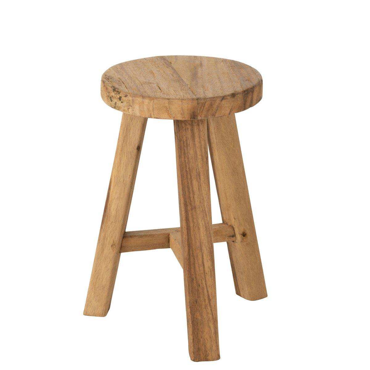 J-Line Hocker Rund Recycelt – Holz – Natur - HomeDesign Knaus