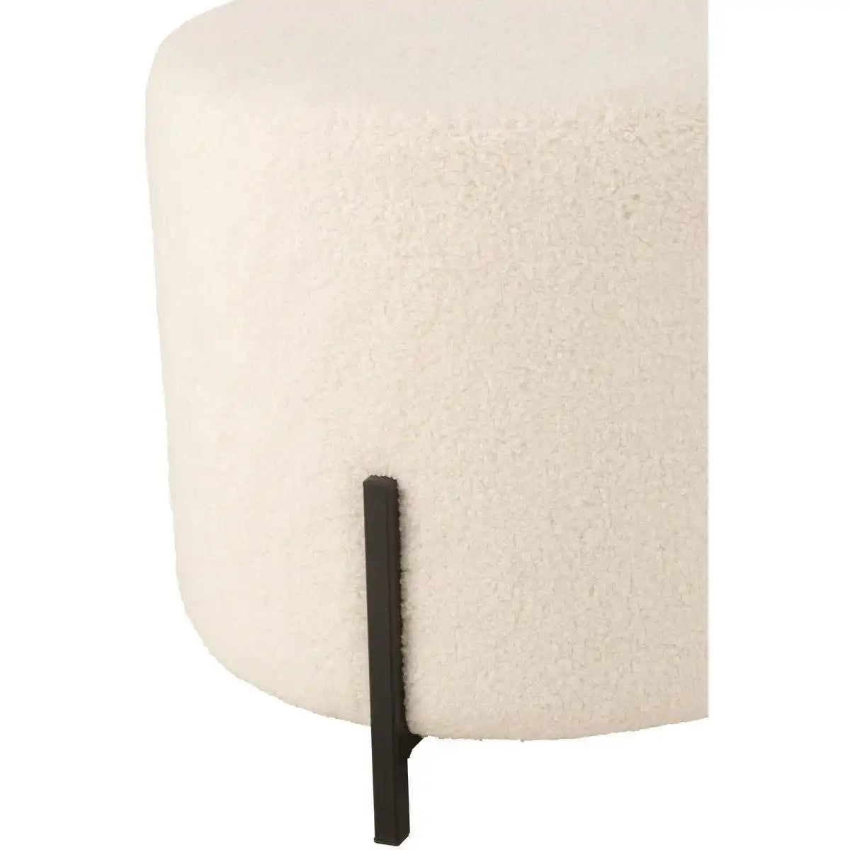 J-Line Hocker Schafstoff/Schaumstoff Weiß - HomeDesign Knaus