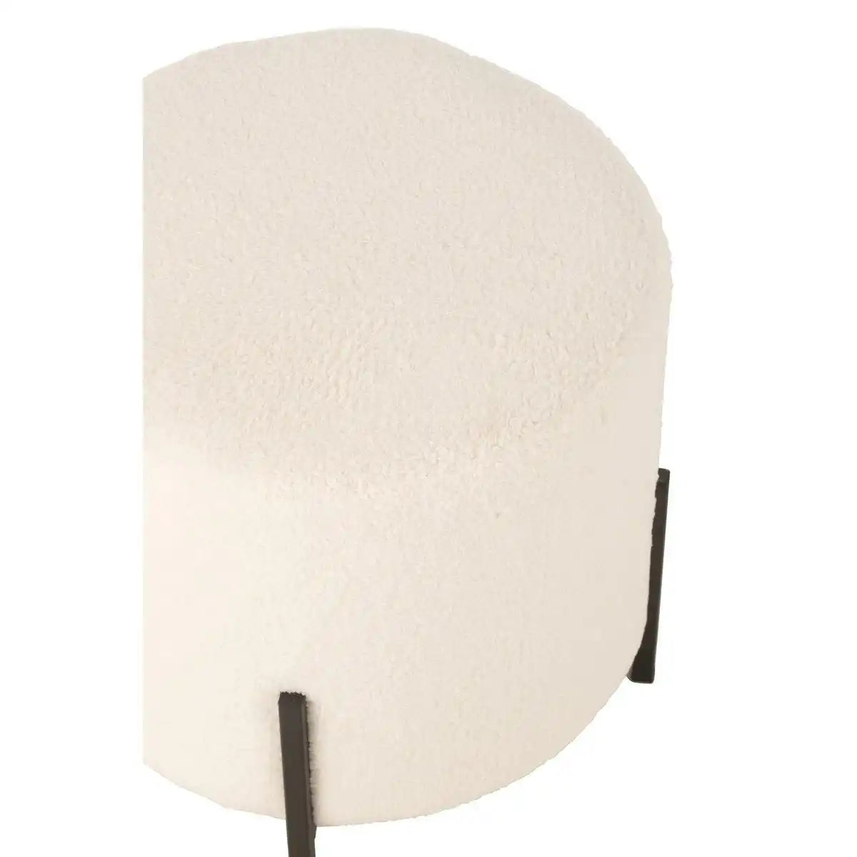 J-Line Hocker Schafstoff/Schaumstoff Weiß - HomeDesign Knaus