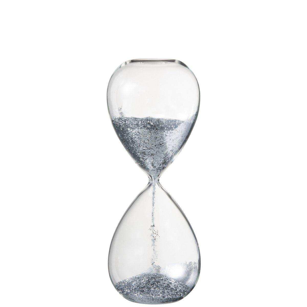 J-Line Hourglass Pearls Glas Silber groß - HomeDesign Knaus