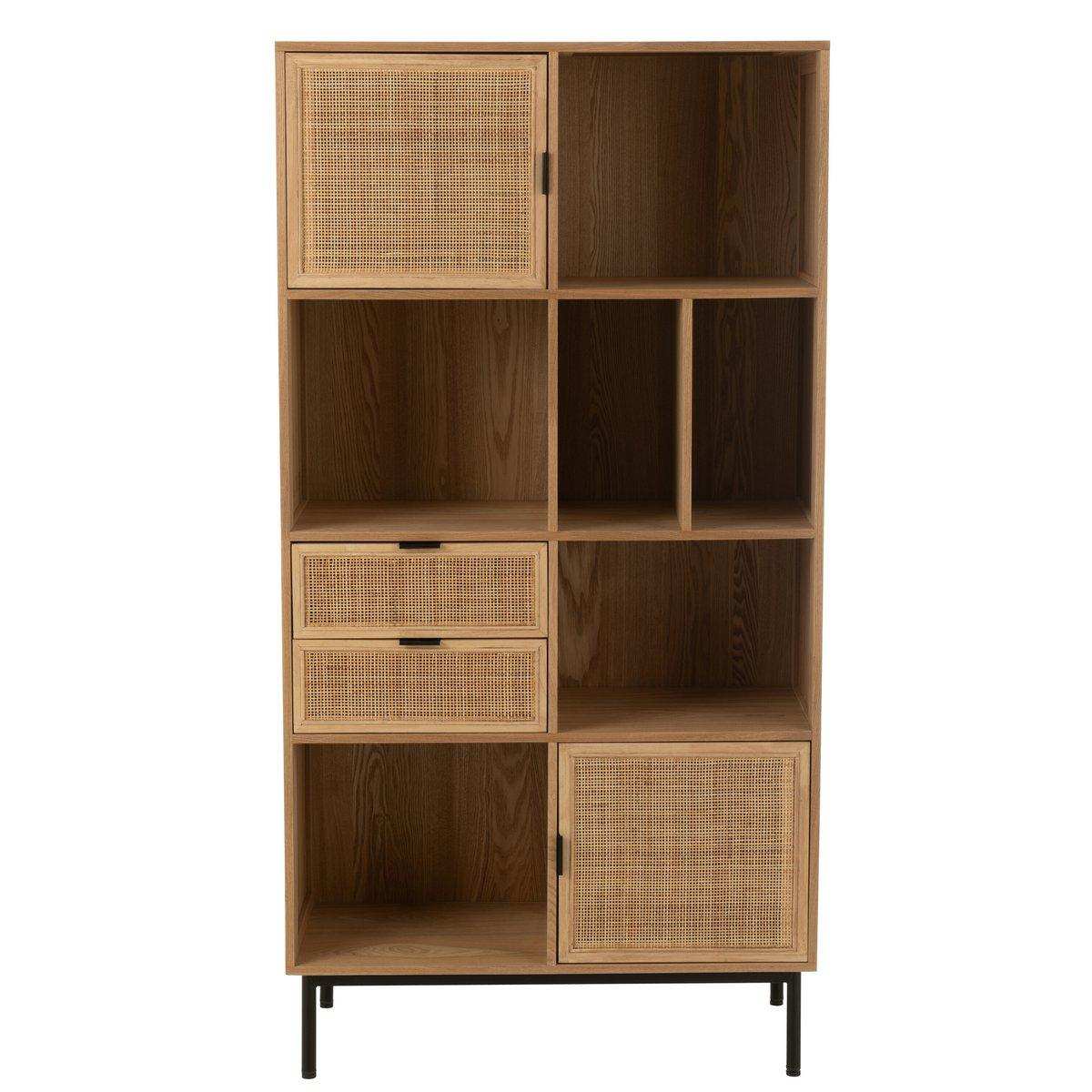 J-Line-Kabinett Bakes MDF/Metal Naturel/Schwarz - HomeDesign Knaus