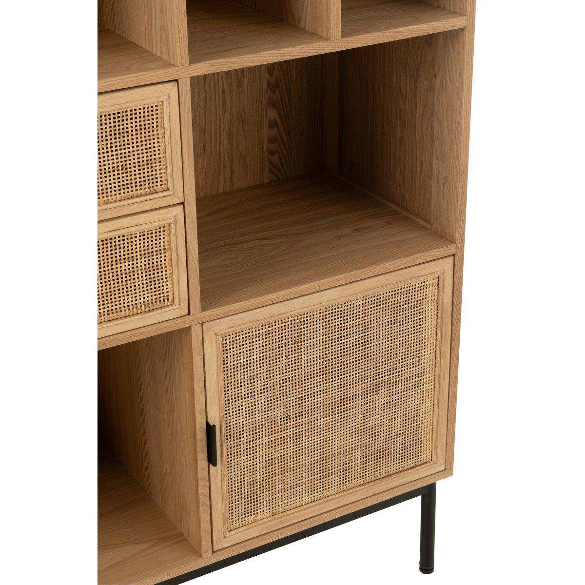 J-Line-Kabinett Bakes MDF/Metal Naturel/Schwarz - HomeDesign Knaus