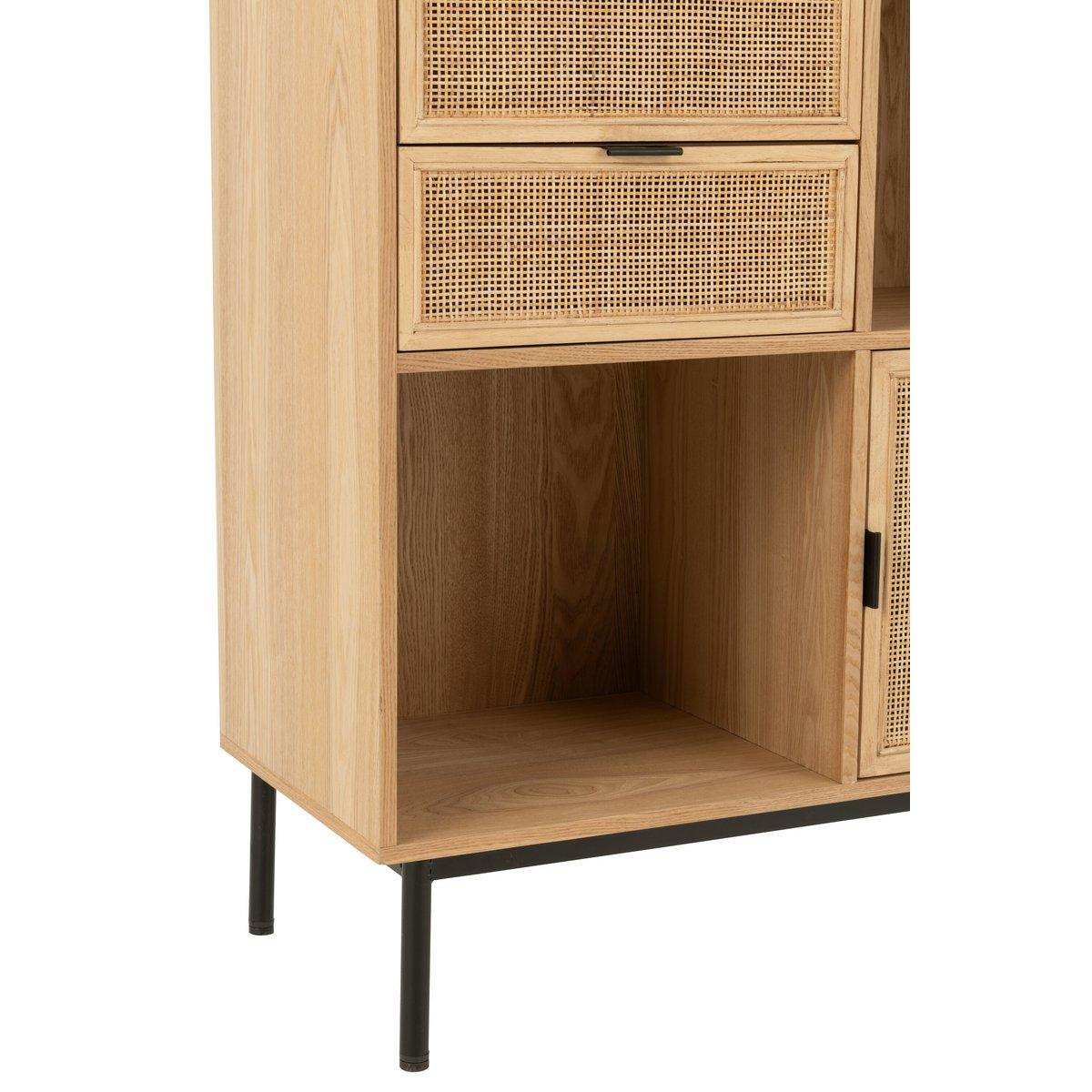 J-Line-Kabinett Bakes MDF/Metal Naturel/Schwarz - HomeDesign Knaus