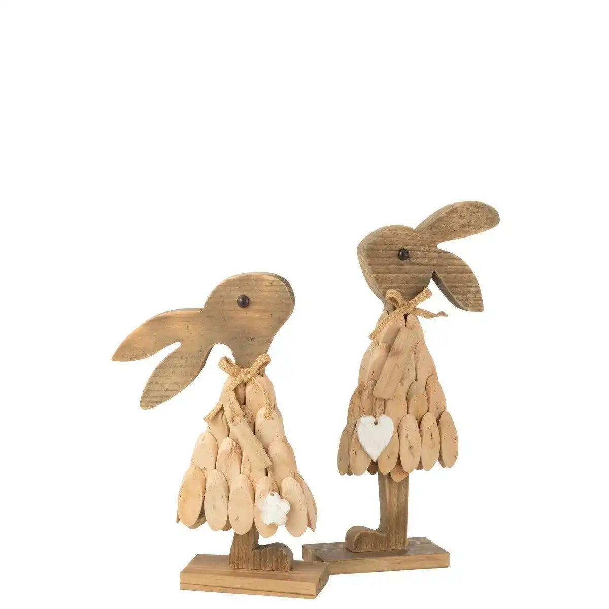 J-Line Kaninchenkleid auf Fuß rechts Holz Natur - HomeDesign Knaus