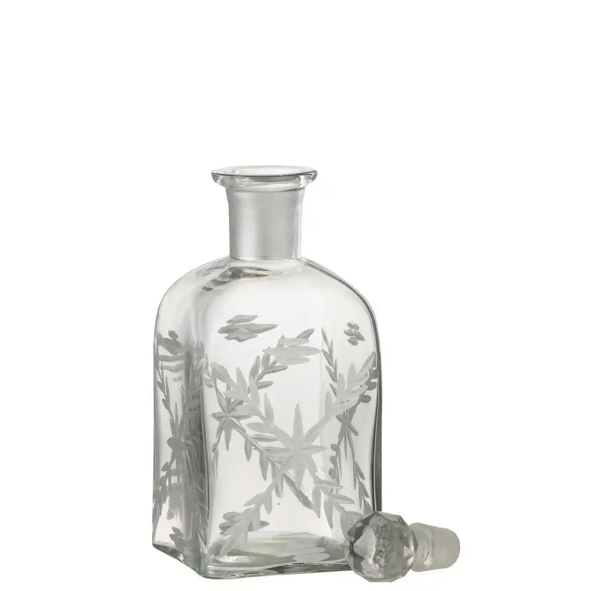 J-Line Karaffe Chloe Square – Glas – transparent/gold - HomeDesign Knaus