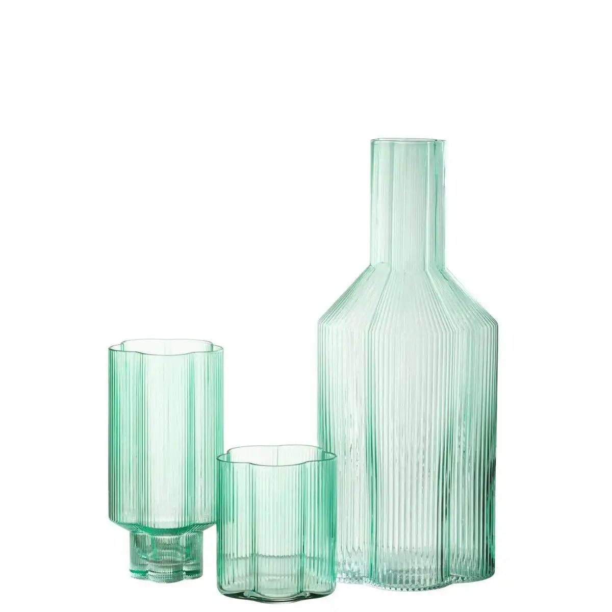 J-Line Karaffe Fiore – Glas – Aqua - HomeDesign Knaus