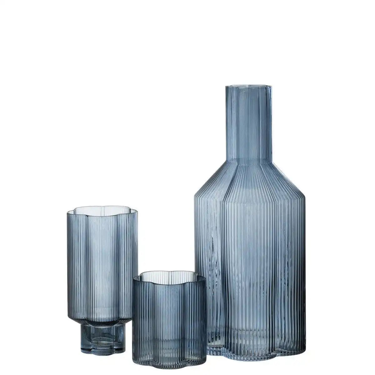 J-Line Karaffe Fiore - Glas - Dunkelblau - HomeDesign Knaus