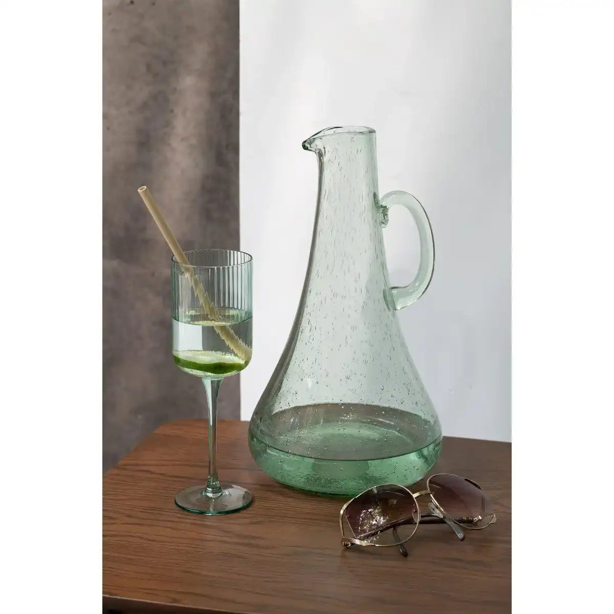 J-Line Karaffe - Glas - transparent/grün - HomeDesign Knaus