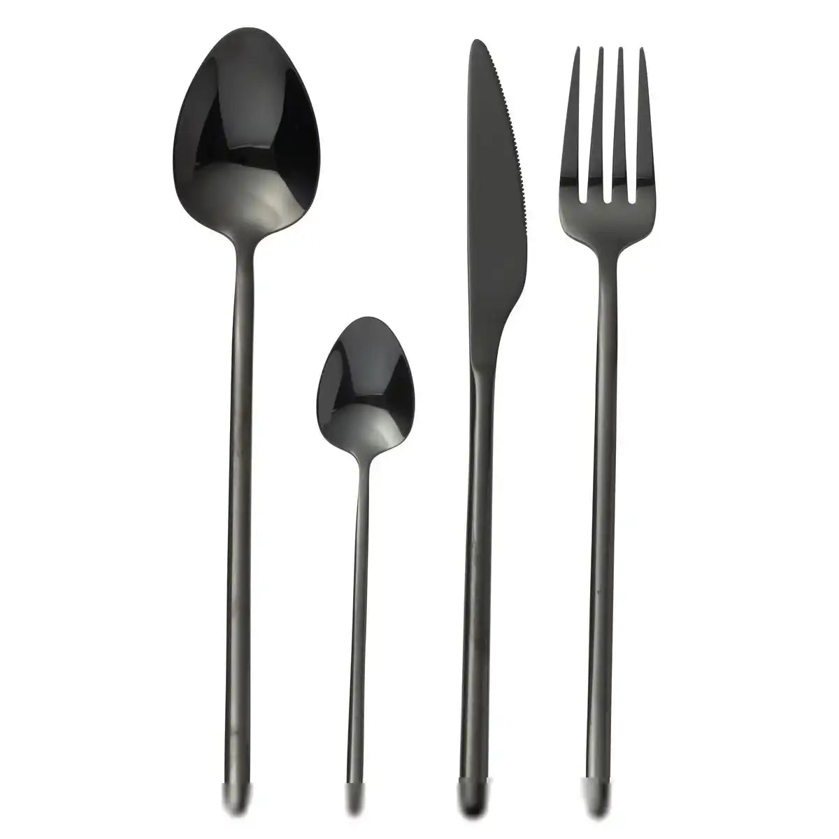 J-Line Kastenbesteck C 24-teilig, Edelstahl, glänzend schwarz - HomeDesign Knaus