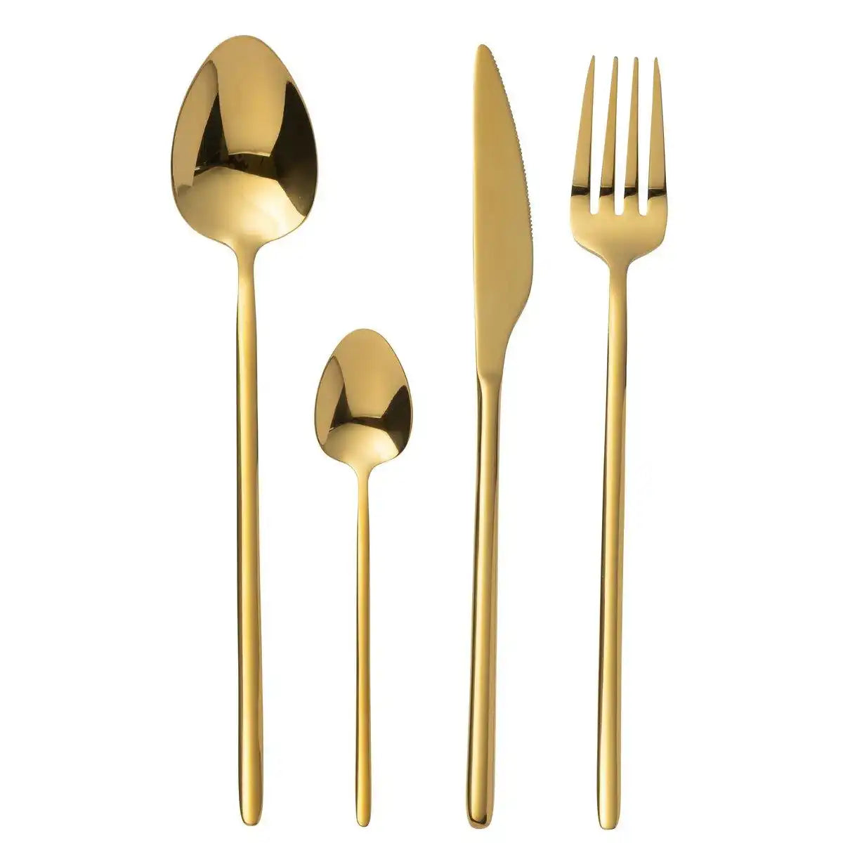 J-Line Kastenbesteck C 24-teilig, Edelstahl, glänzendes Gold - HomeDesign Knaus