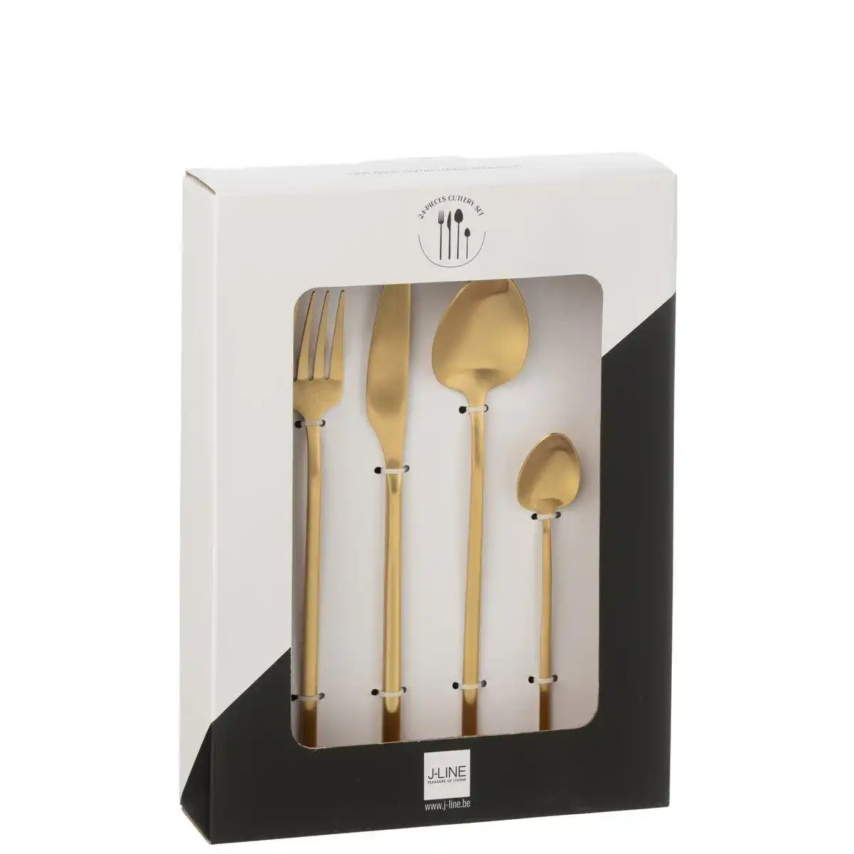 J-Line Kastenbesteck C 24-teilig, Edelstahl Mattgold - HomeDesign Knaus