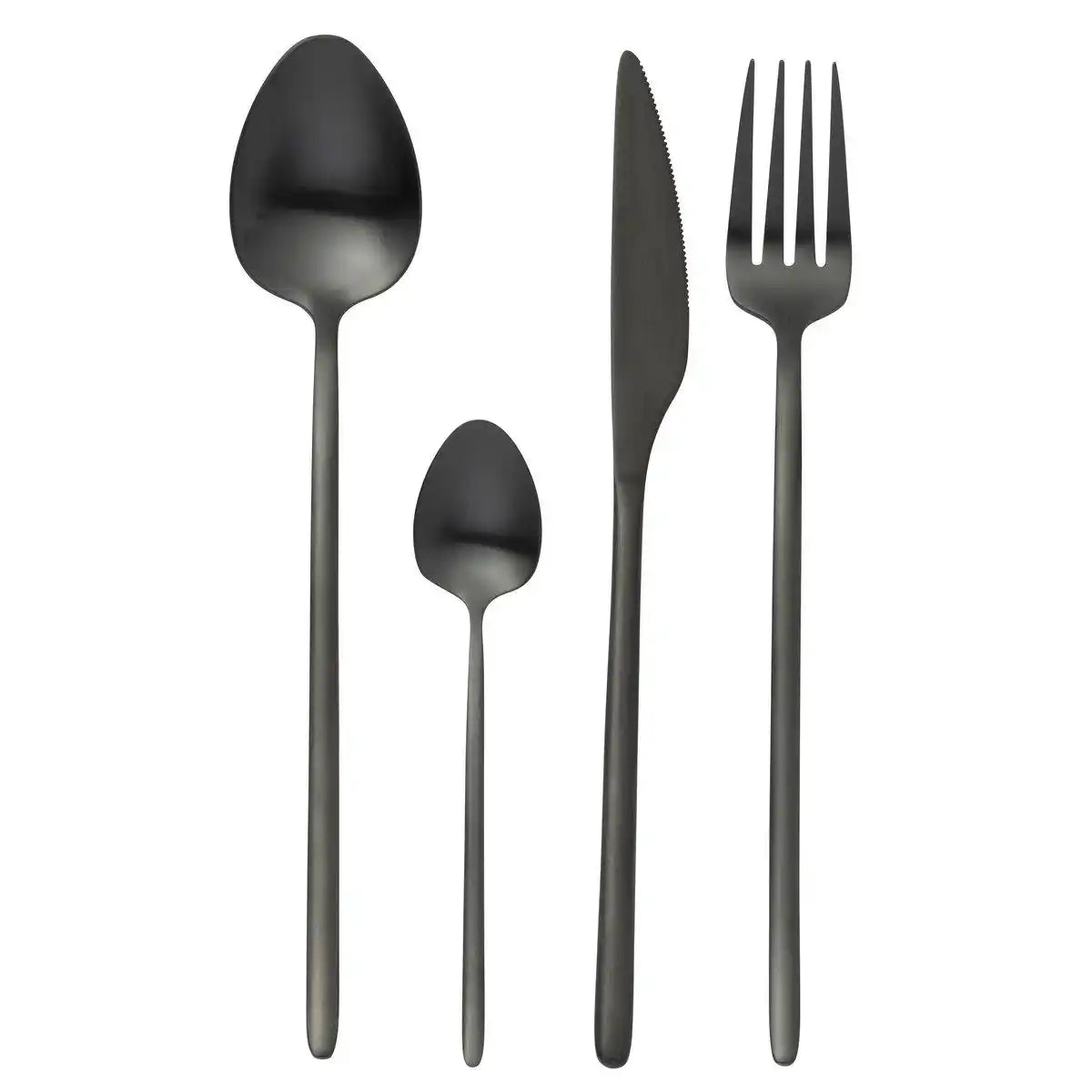 J-Line Kastenbesteck C 24-teilig, Edelstahl, mattschwarz - HomeDesign Knaus