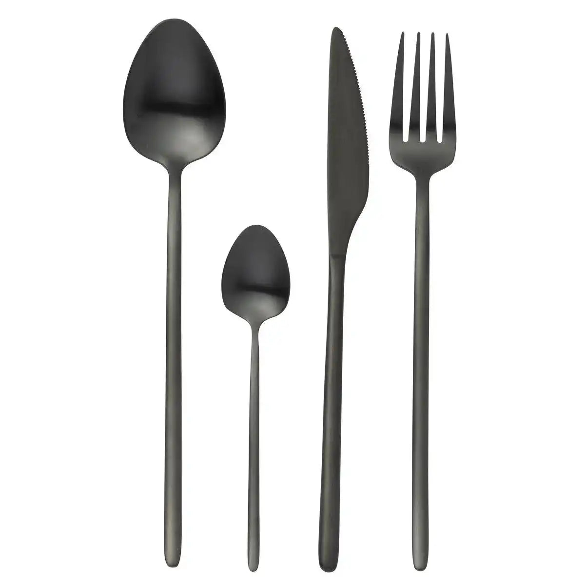 J-Line Kastenbesteck C 24-teilig, Edelstahl, mattschwarz - HomeDesign Knaus