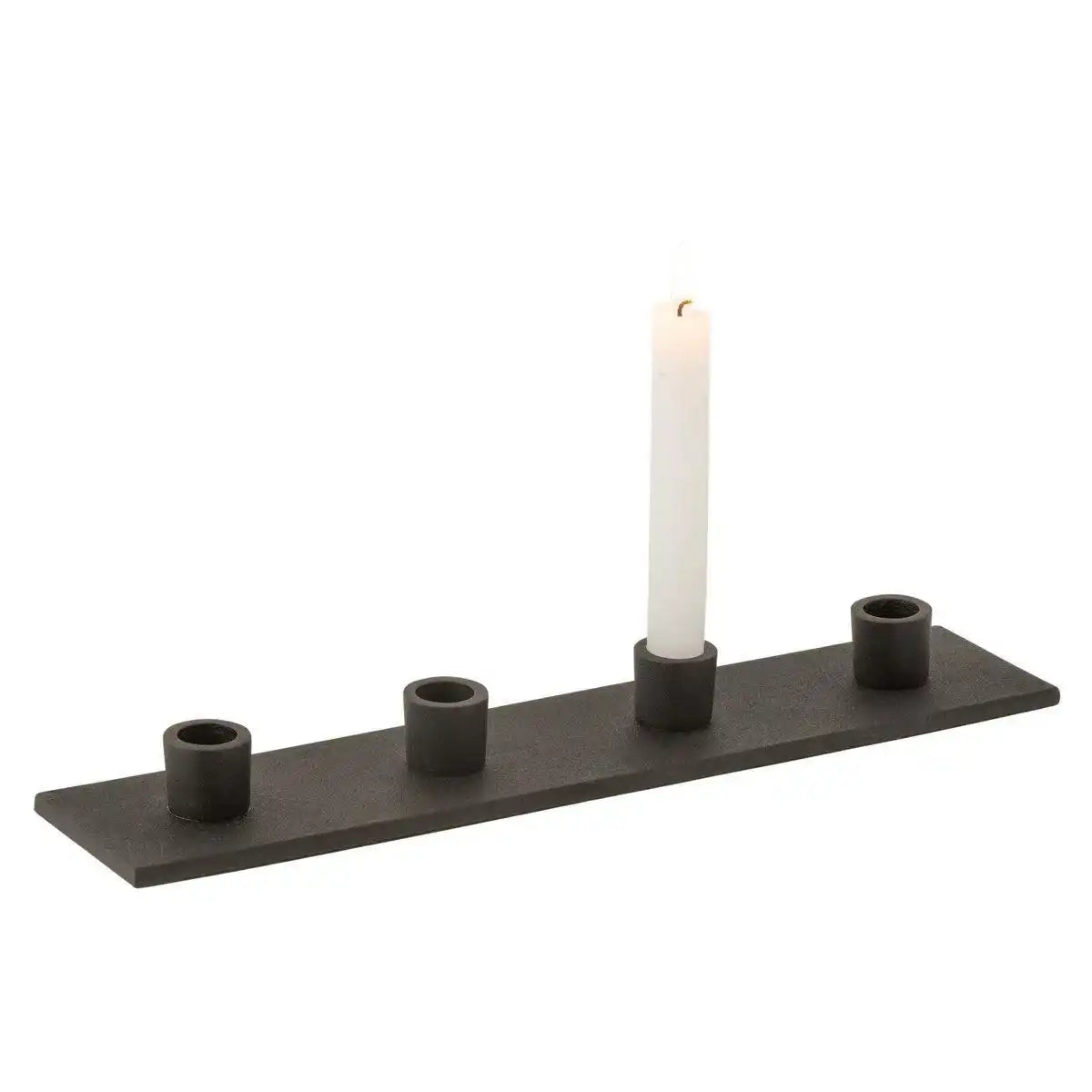 J-Line Kerzenhalter 4-teilig - Metall - Schwarz - HomeDesign Knaus
