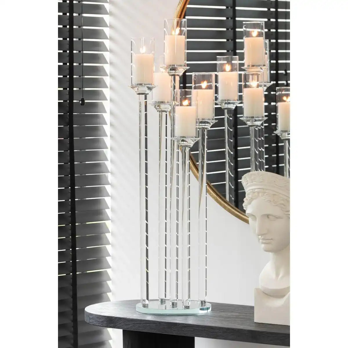 J-Line Kerzenhalter 5 groß Glas transparent - HomeDesign Knaus