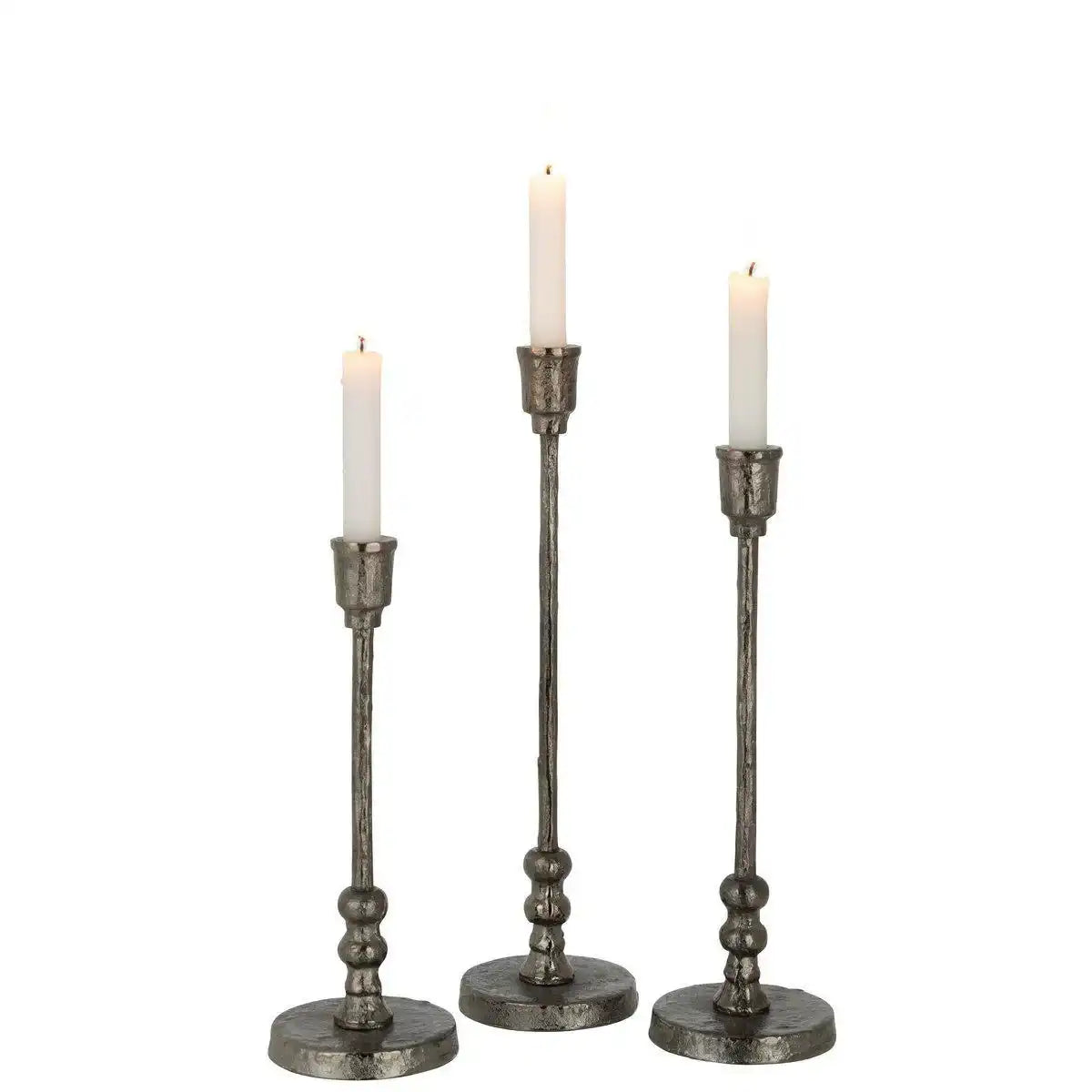 J-Line Kerzenhalter Becca - Aluminium - Schwarz - 3 Stück - HomeDesign Knaus