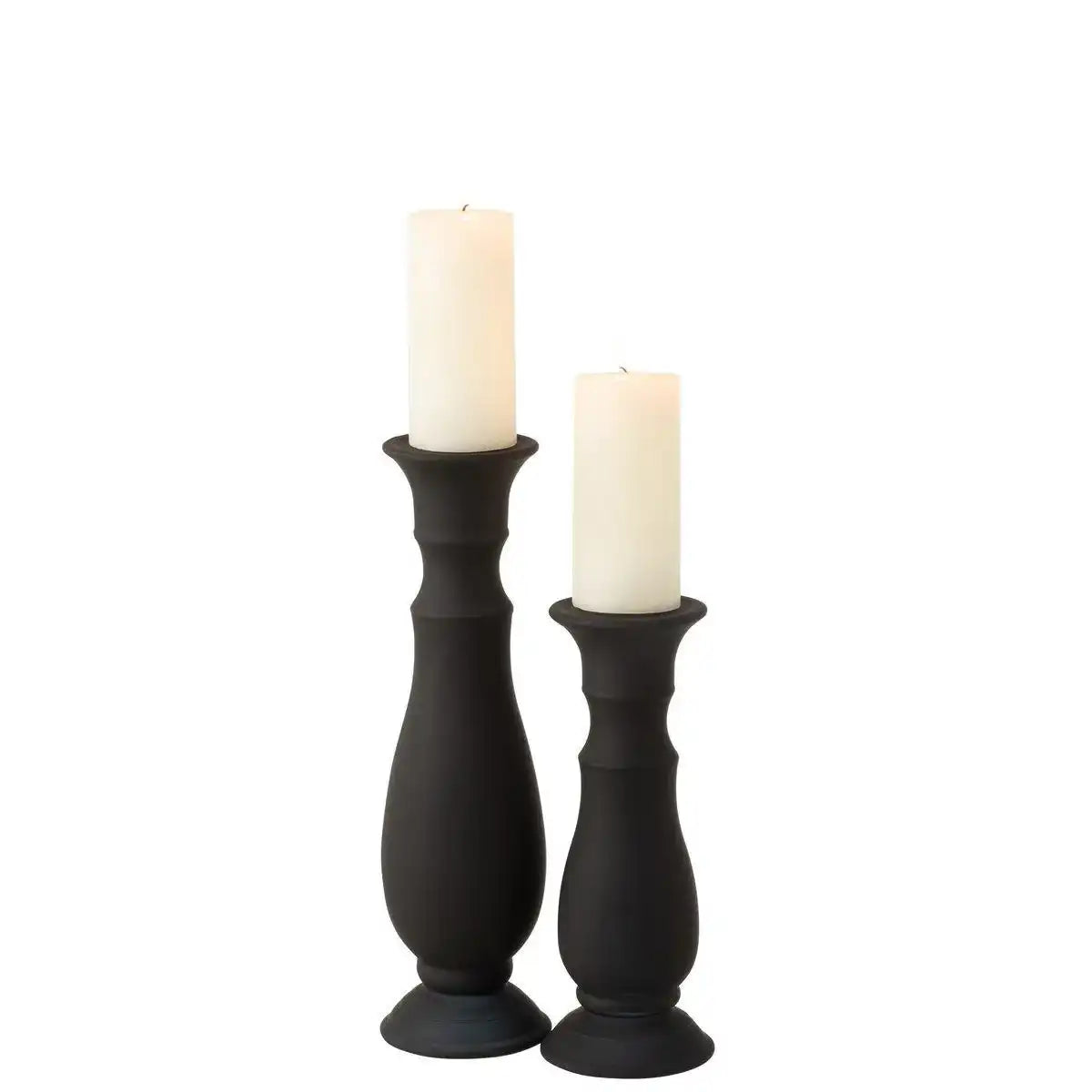 J-Line Kerzenhalter – Glas – Schwarz – groß - HomeDesign Knaus