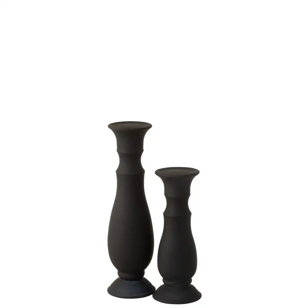 J-Line Kerzenhalter – Glas – Schwarz – groß - HomeDesign Knaus