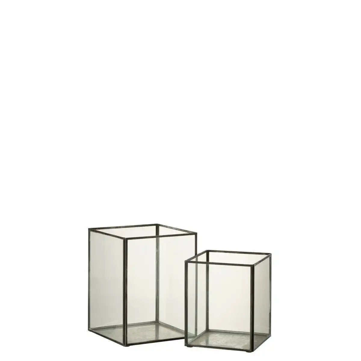 J-Line Kerzenhalter - Glas - Schwarz - - HomeDesign Knaus