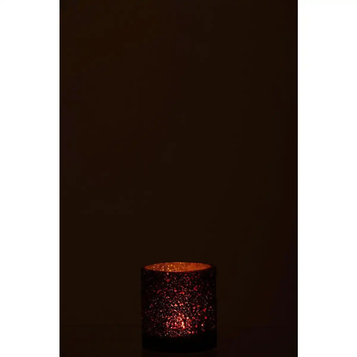 J-Line Kerzenhalter Glitter - Glas - Burgunderrot - - HomeDesign Knaus