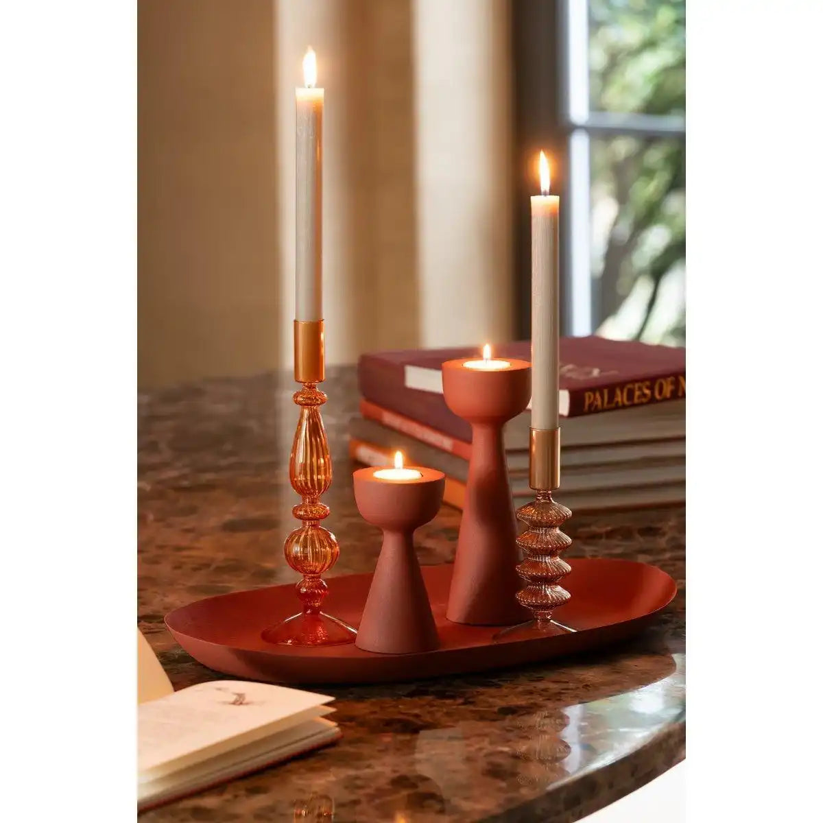 J-Line Kerzenhalter Kegel Aluminium Rost Klein - HomeDesign Knaus