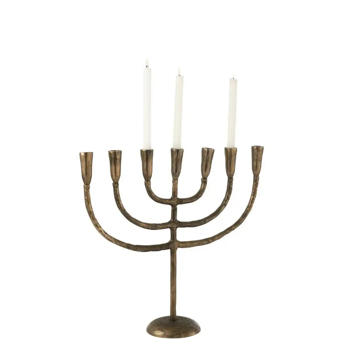 J-Line Kerzenhalter Menorah – Aluminium – Bronze - HomeDesign Knaus