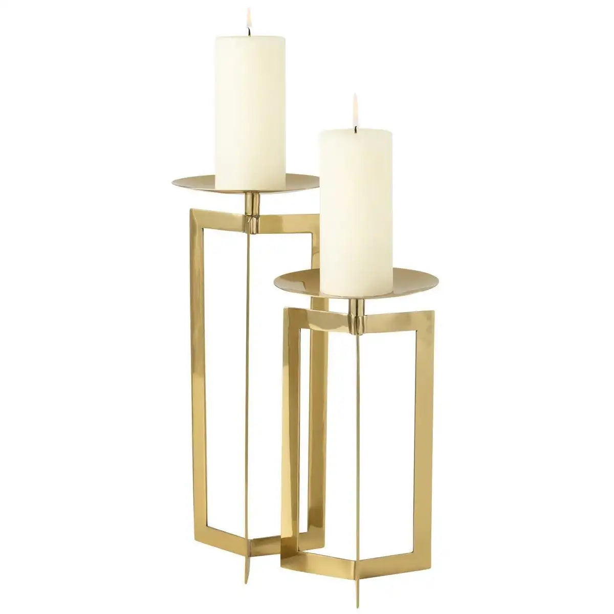J-Line Kerzenhalter – Metall – Gold – groß - HomeDesign Knaus