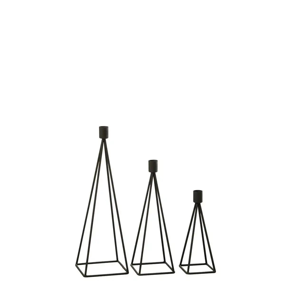 J-Line Kerzenhalter - Metall - Schwarz - 3 Stück - HomeDesign Knaus