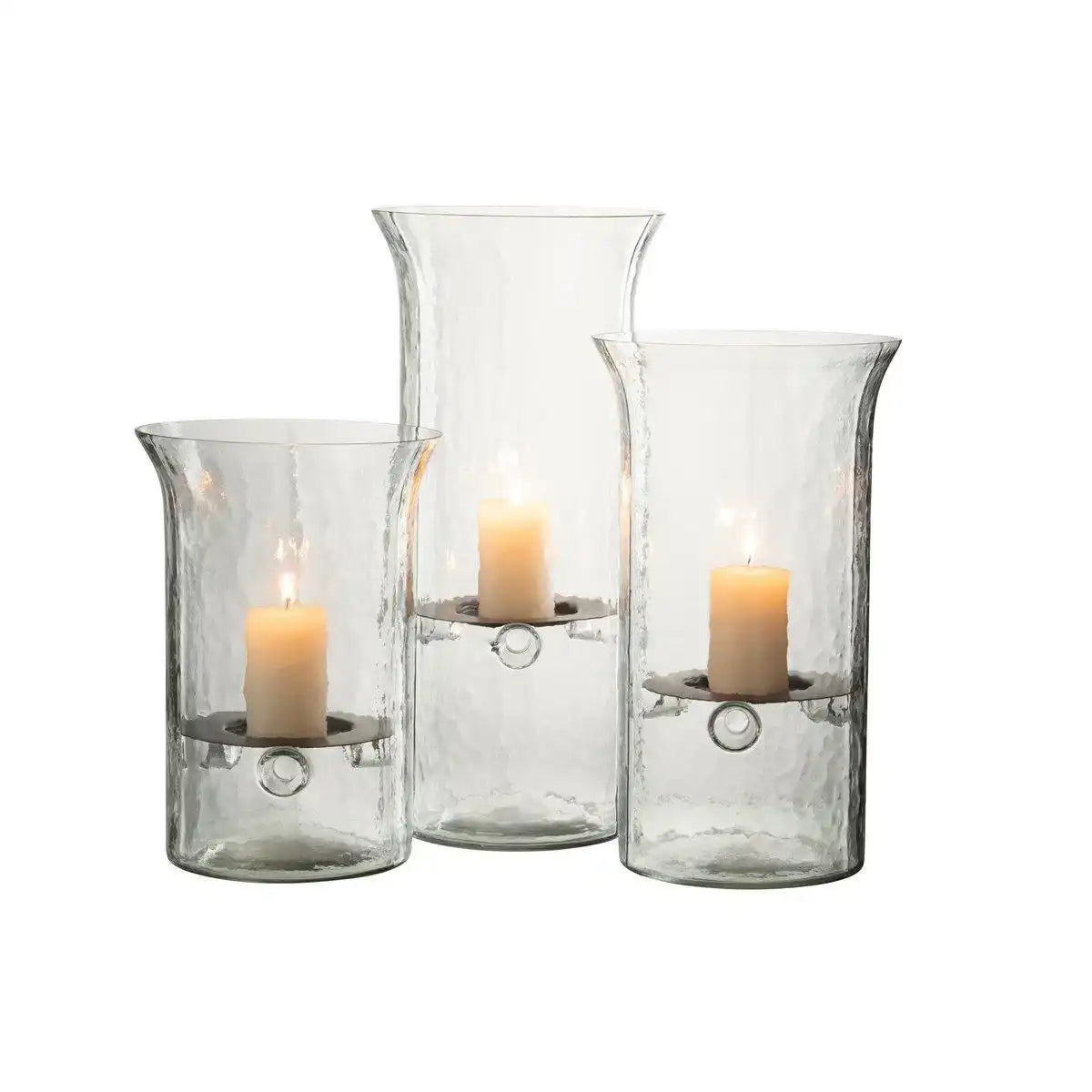 J-Line Kerzenhalter Plate Blurred – Glas – transparent – groß - HomeDesign Knaus