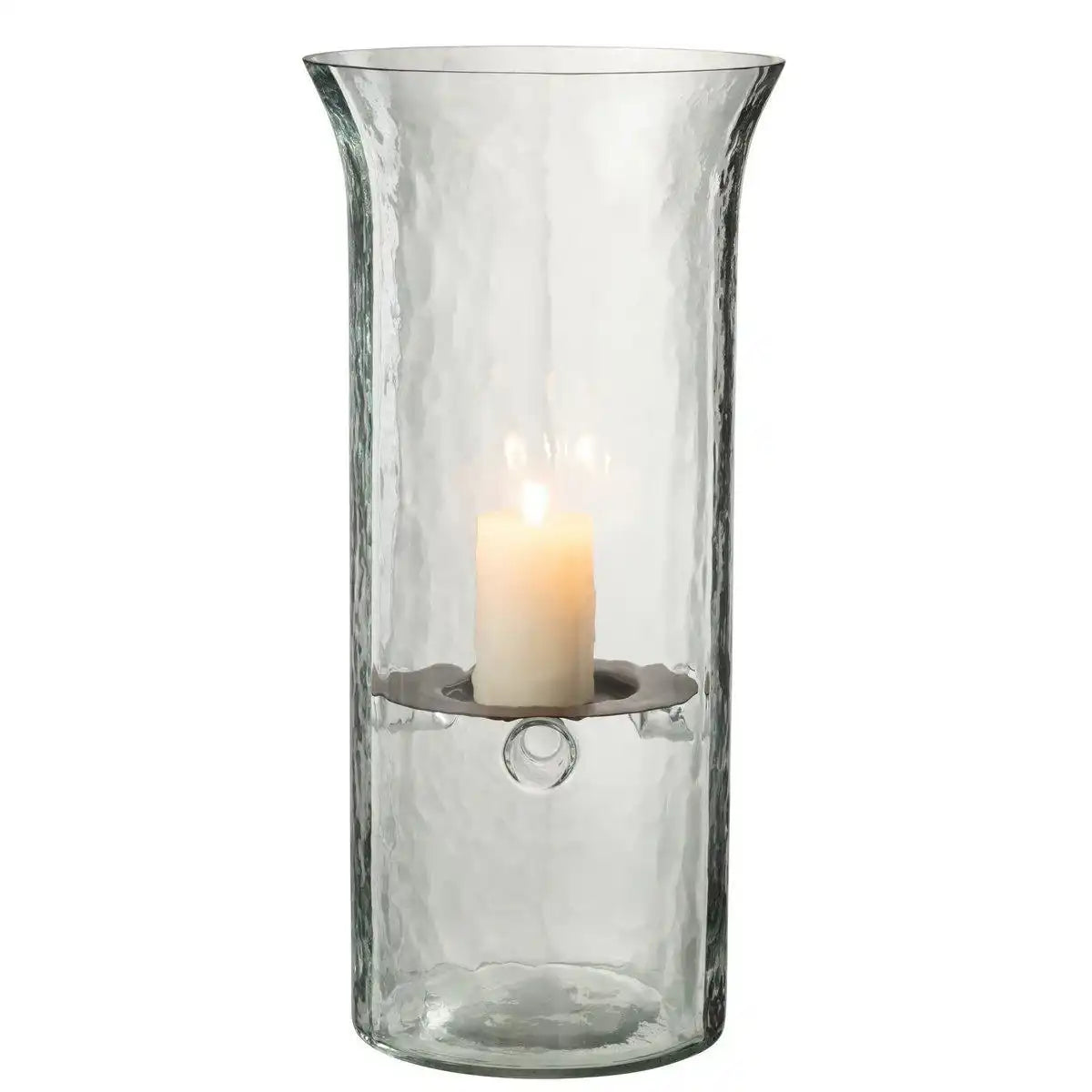 J-Line Kerzenhalter Plate Blurred – Glas – transparent – groß - HomeDesign Knaus