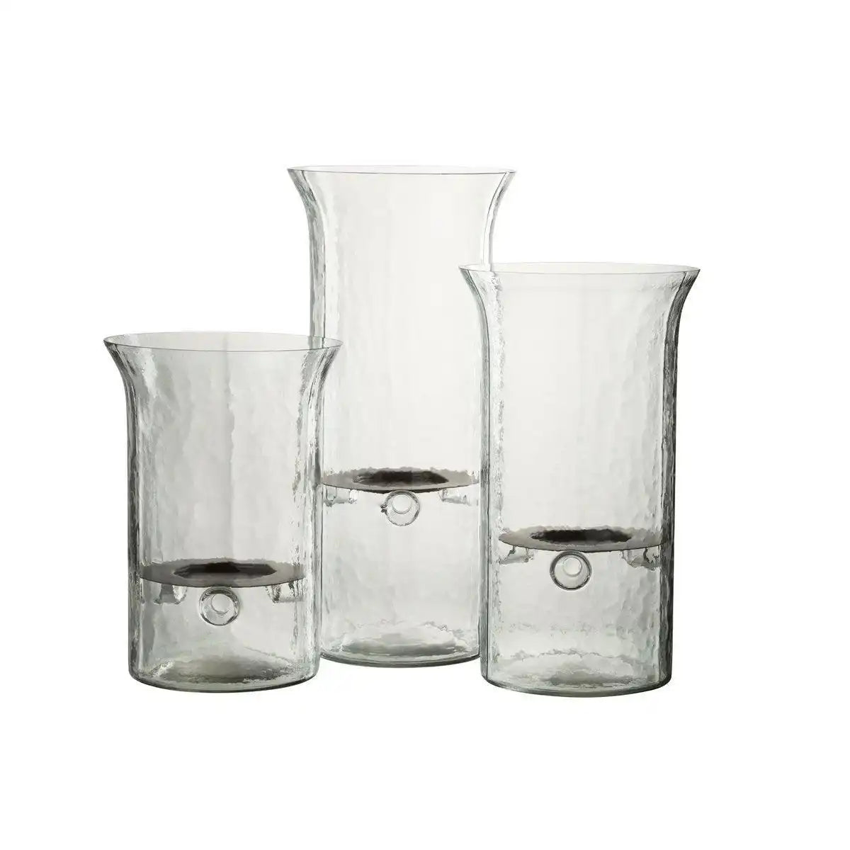 J-Line Kerzenhalter Plate Blurred – Glas – transparent – groß - HomeDesign Knaus