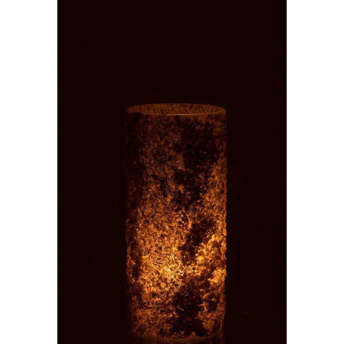 J-Line Kerzenhalter Rock – Glas/Stein – weiß – groß - HomeDesign Knaus