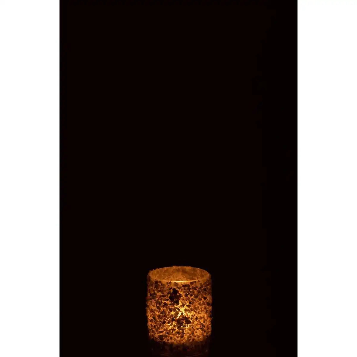 J-Line Kerzenhalter Rock - Glas/Stein - weiß - klein - HomeDesign Knaus
