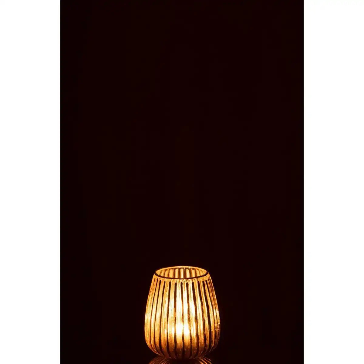 J-Line Kerzenhalter Stripes - Glas - Gold/Transparent - S - - HomeDesign Knaus