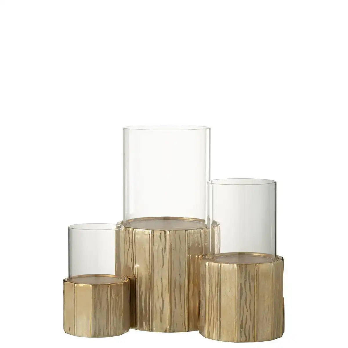 J-Line Kerzenhalter – Teelichthalter – Gold – groß - HomeDesign Knaus