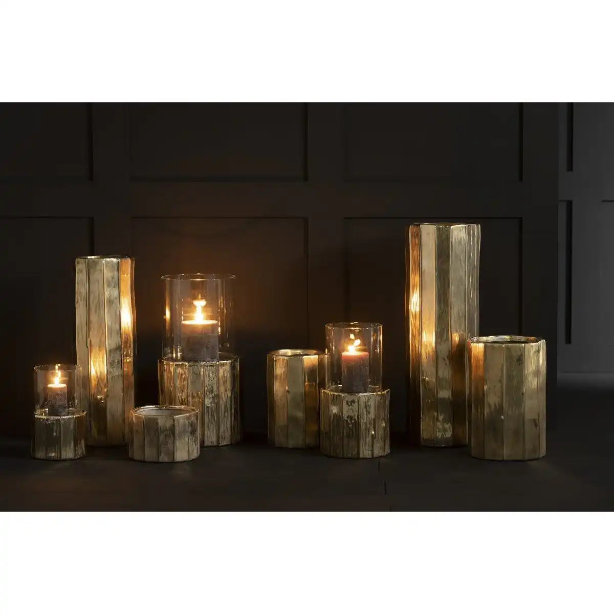 J-Line Kerzenhalter – Teelichthalter – Gold – groß - HomeDesign Knaus