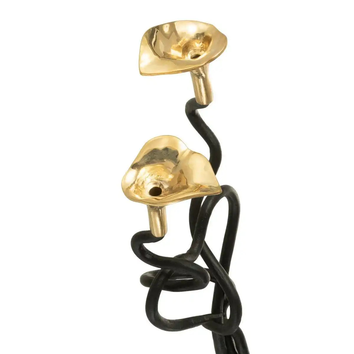 J-Line Kerzenhalter Tiago - Eisen - Schwarz/Gold - HomeDesign Knaus