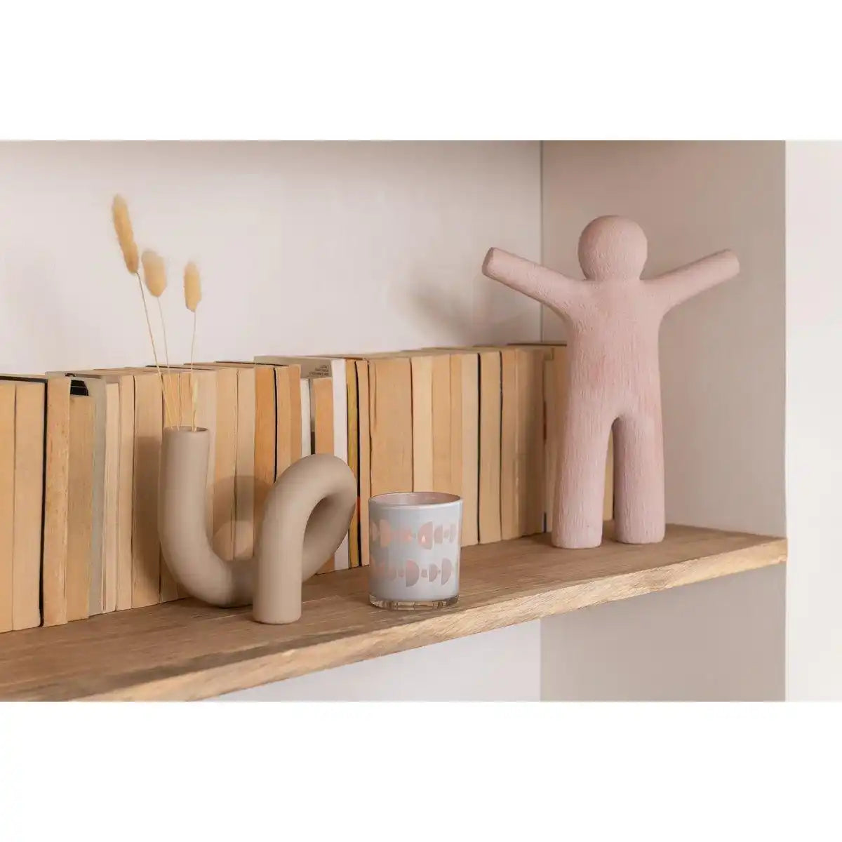 J-Line Kerzenhalter Torsion – Keramik – Beige – Valentinsdekoration - HomeDesign Knaus
