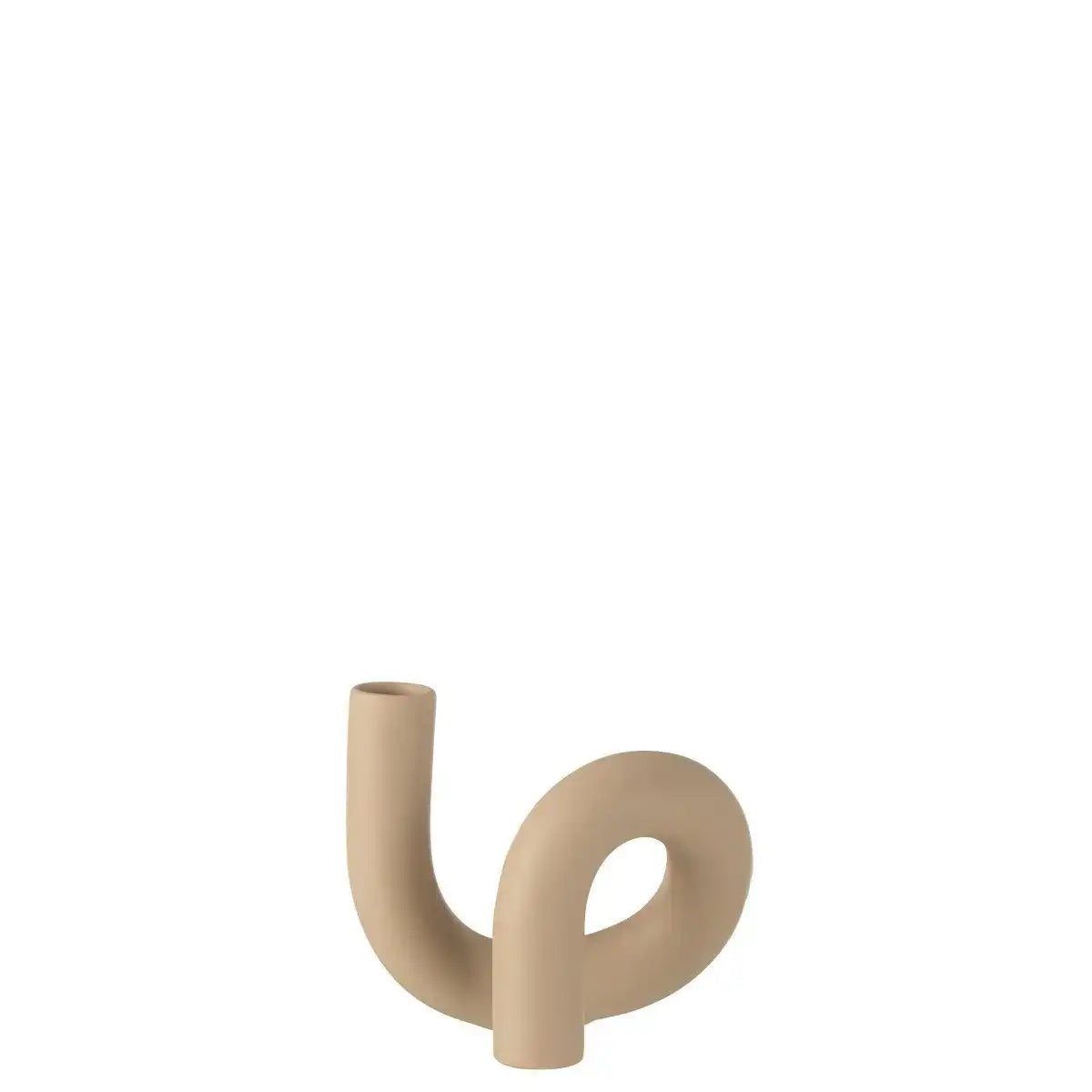 J-Line Kerzenhalter Torsion – Keramik – Beige – Valentinsdekoration - HomeDesign Knaus
