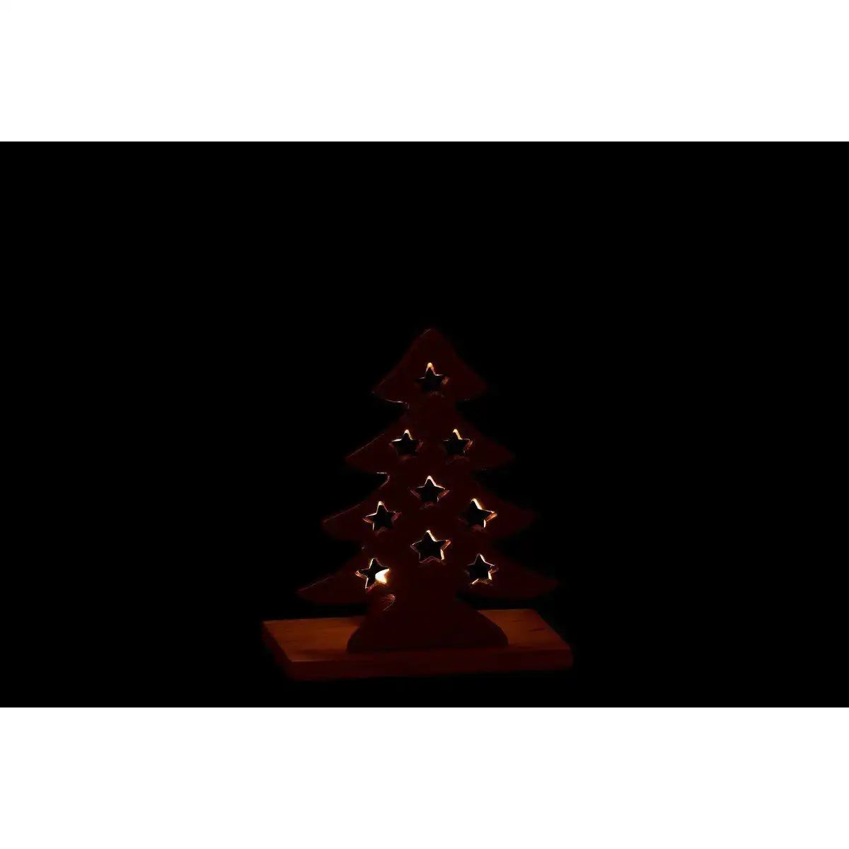 J-Line Kerzenhalter Weihnachtsbaum – Aluminium/Holz – Gold – klein – - HomeDesign Knaus