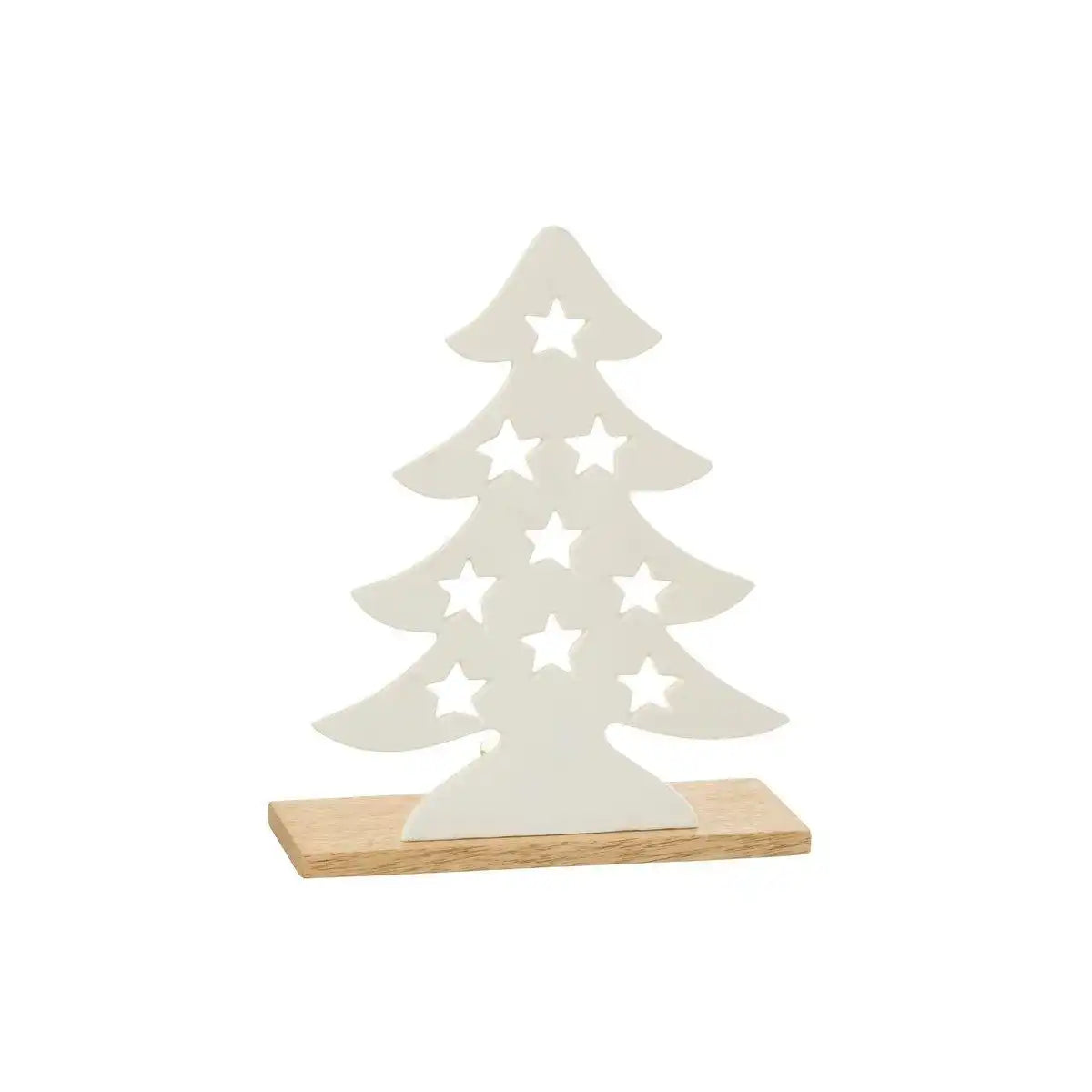 J-Line Kerzenhalter Weihnachtsbaum - Aluminium/Holz - Weiß - Groß - HomeDesign Knaus
