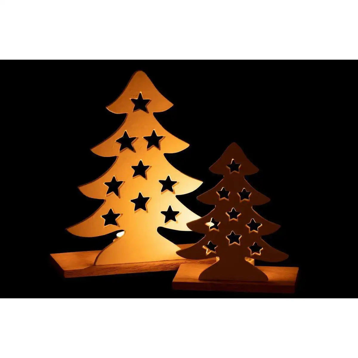 J-Line Kerzenhalter Weihnachtsbaum - Aluminium/Holz - Weiß - Groß - HomeDesign Knaus