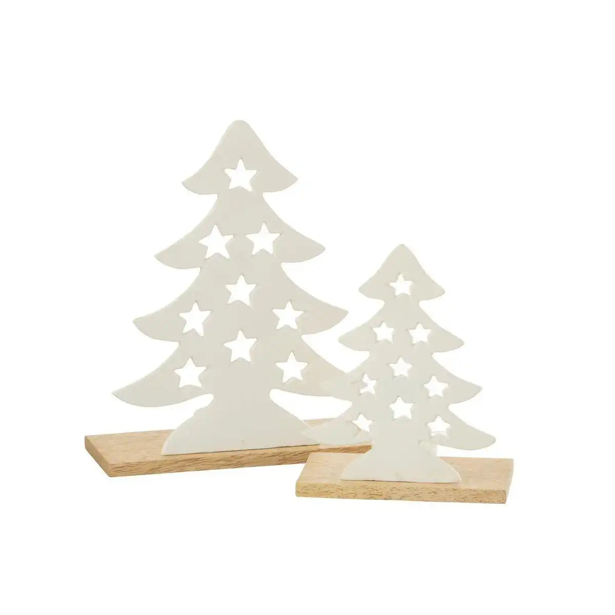 J-Line Kerzenhalter Weihnachtsbaum - Aluminium/Holz - Weiß - Groß - HomeDesign Knaus