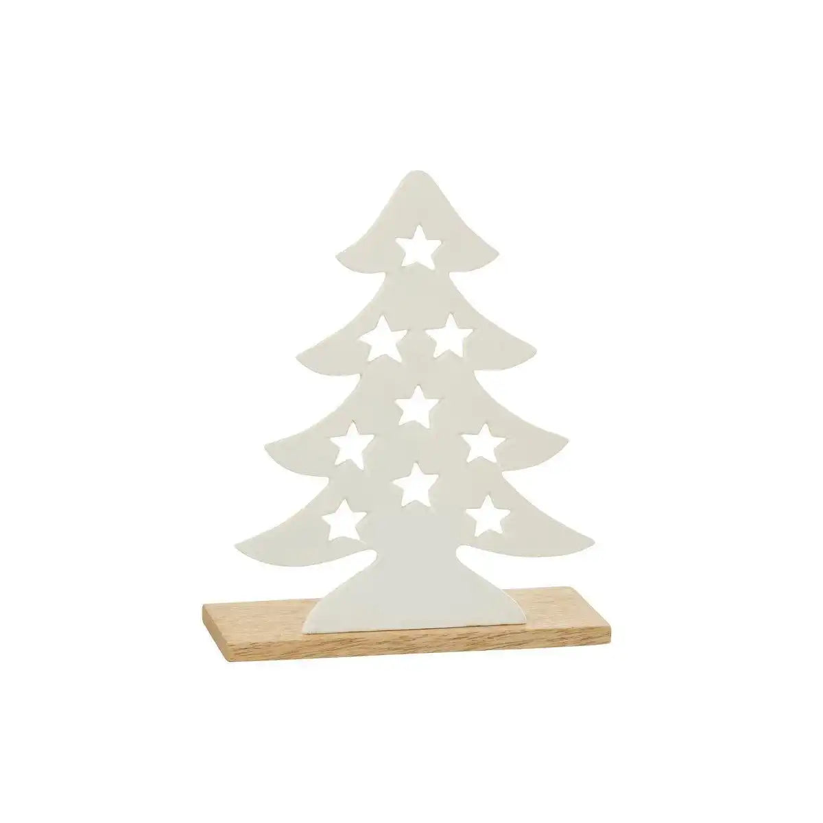 J-Line Kerzenhalter Weihnachtsbaum - Aluminium/Holz - Weiß - Groß - HomeDesign Knaus