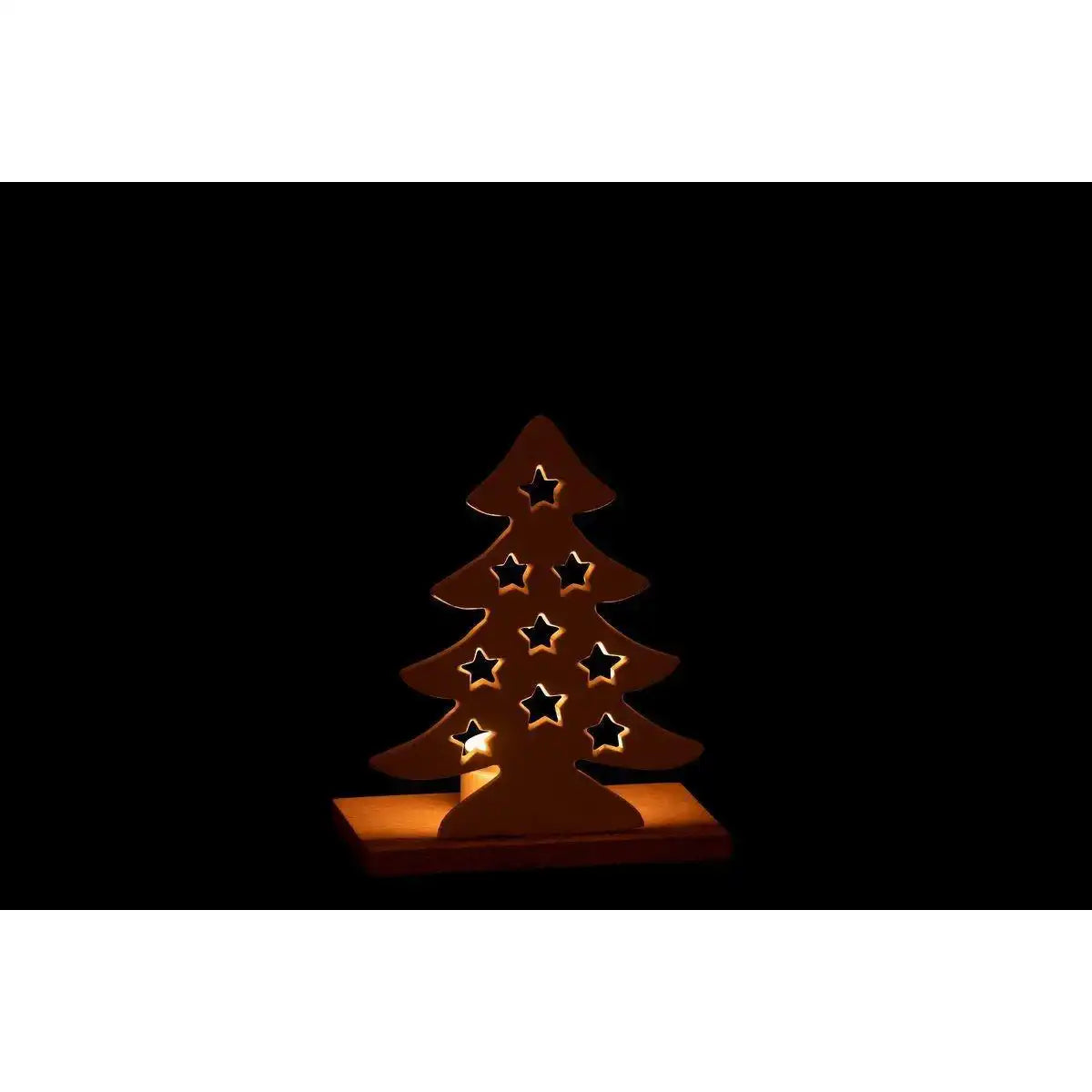J-Line Kerzenhalter Weihnachtsbaum – Aluminium/Holz – Weiß – klein – - HomeDesign Knaus