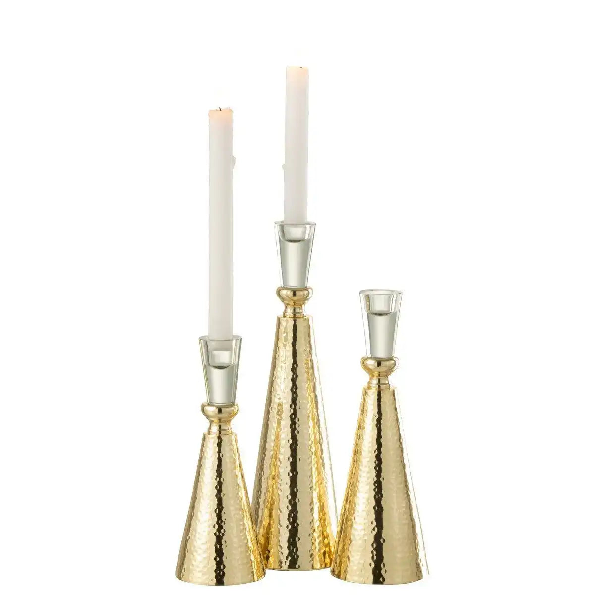 J-Line Kerzenhalterband - Aluminium/Glas - Gold/Transparent - groß - HomeDesign Knaus