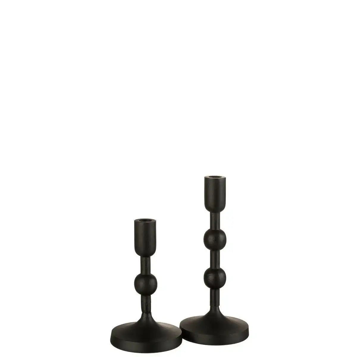 J-Line Kerzenhalterbirnen – Aluminium – Schwarz – groß - HomeDesign Knaus
