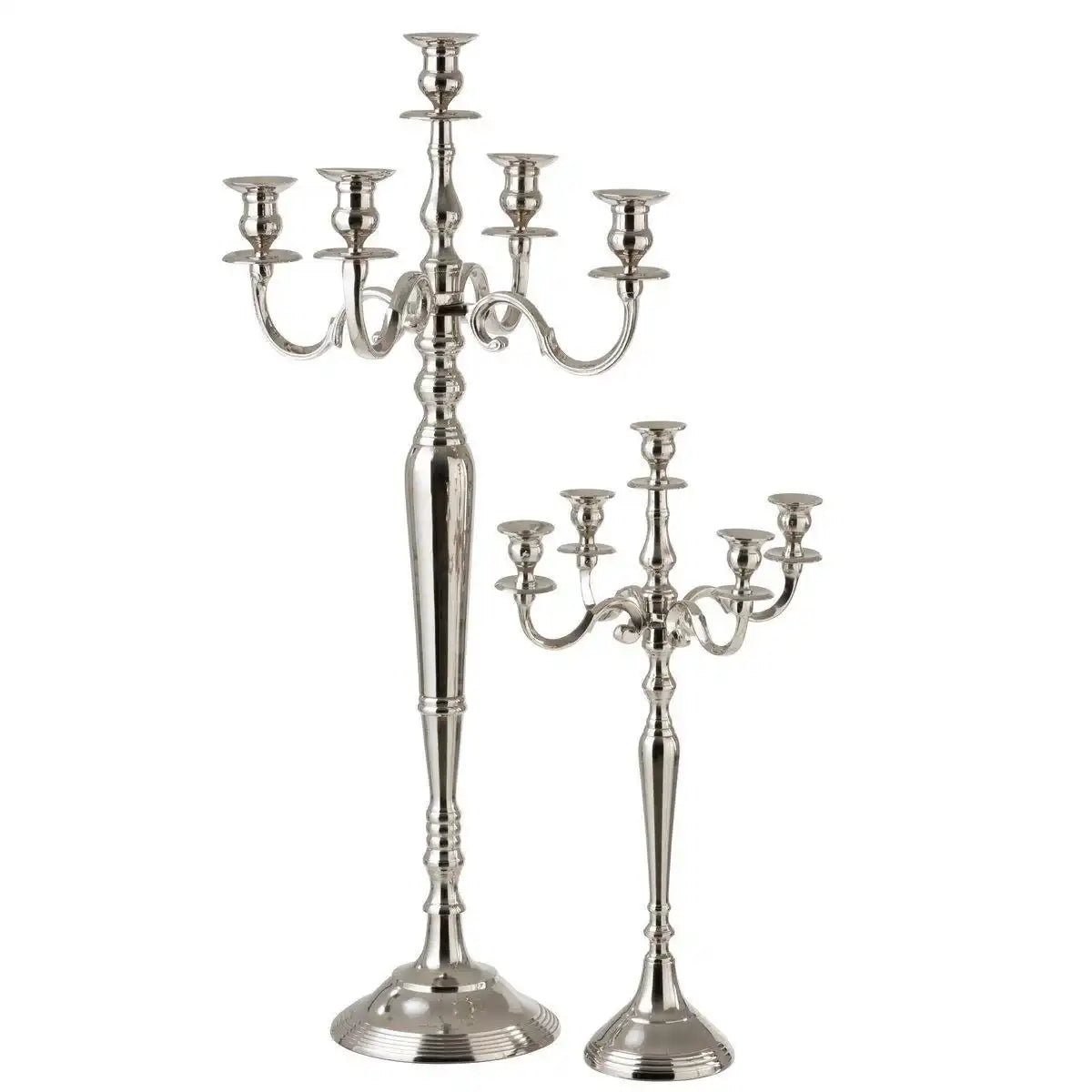 J-Line Kerzenständer 5-Arm Classic – Aluminium – Silber – groß - HomeDesign Knaus