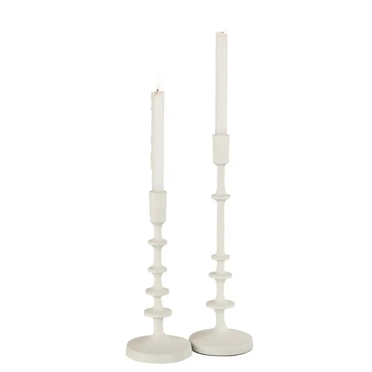 J-Line Kerzenständer Izy – Aluminium – Weiß – groß - HomeDesign Knaus