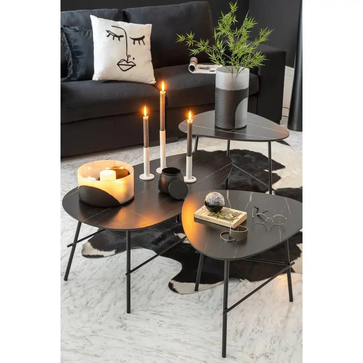 J-Line Kerzenständer Low Modern - Metall - Weiß - 3 Stück - HomeDesign Knaus